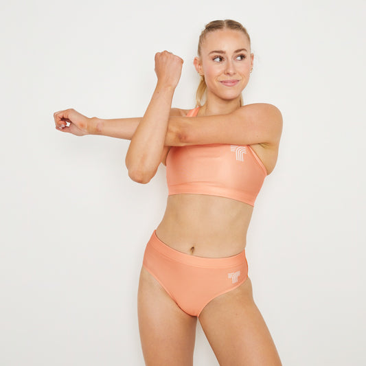 Poppy Orange RACE KIT Crop Top + Rise Up